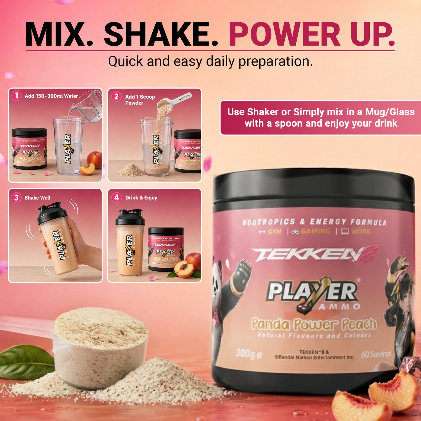 Panda Peach | Energy + Nootropic Tub
